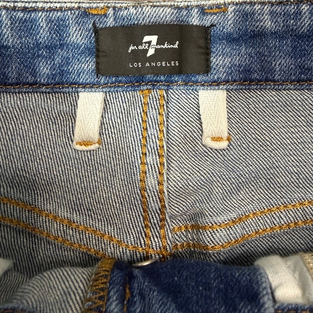 7 For All Mankind Portia Megaflare Jeans High Rise Sailor Button Fly Blue 28 - Picture 3 of 6